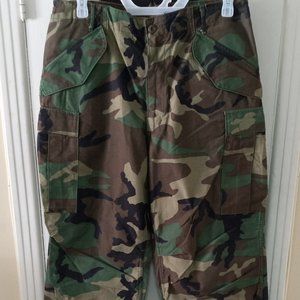 G.I. Combat Trousers Woodland Camo. W34 L32. Cold weather 50%Nylon, 50%Cotton